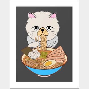 Cat Eating Spaghetti Posters and Art